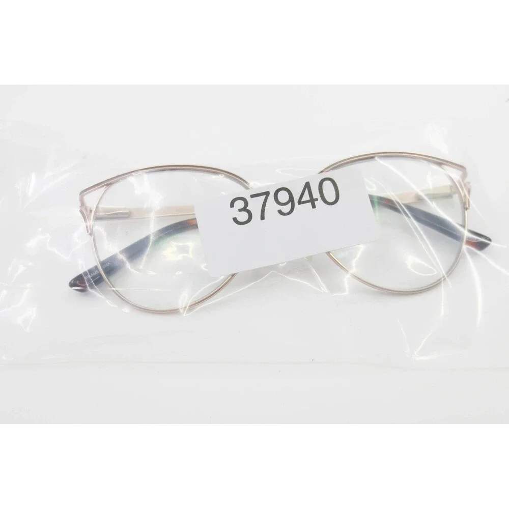 Chelsea Morgan CM 20244 Brown Gold Cat Eye Eyeglasses Frames 53-16-140 Metal